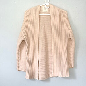 Urban Outfitters Cardigan Sweater Small Ivory Ribbed Chunky Knit Open Minimalist